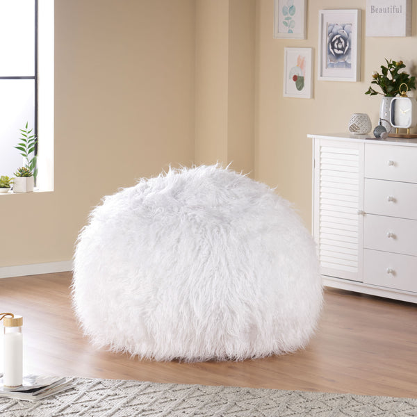 gdf studio Dundas Modern Glam 3 Foot Faux Fur Bean Bag