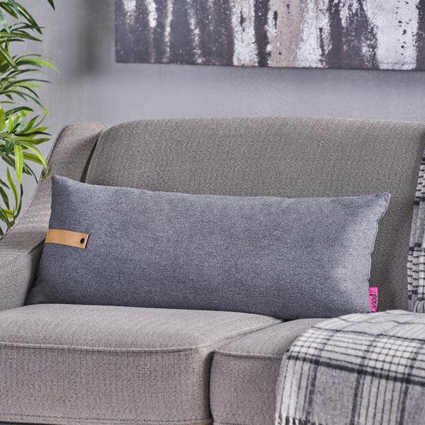 Gdf Studio Dunn Mid Century Rectangular Fabric Pillow With Faux Leather Strap (Set Of 2)