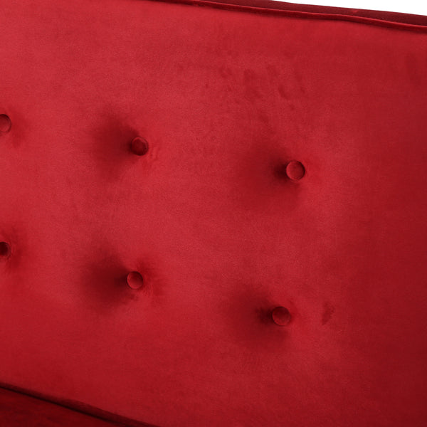 Gdf Studio DuSoleil Modern Button Tufted Armless Velvet Accent Chair With Hairpin Legs