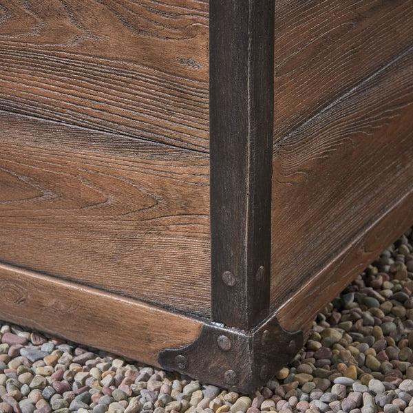 Gdf Studio Dylan Outdoor 19.5" Column Light Weight Concrete Fire Pit - 40000 Btu