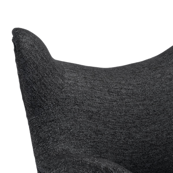 Gdf Studio Eastdale Mid Century Modern Upholstered Wingback Club Chair Black Textured Tweed And Black