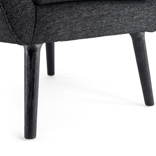 Gdf Studio Eastdale Mid Century Modern Upholstered Wingback Club Chair Black Textured Tweed And Black