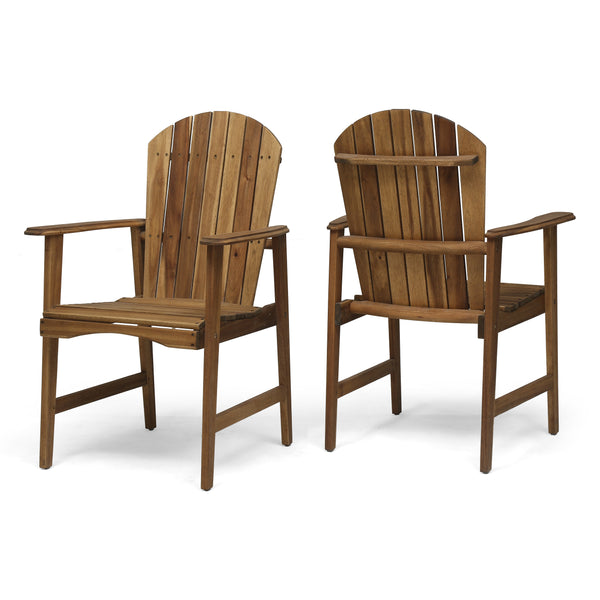 gdf studio Easter Outdoor Weather Resistant Acacia Wood Adirondack Dining Chairs (Set of 2)