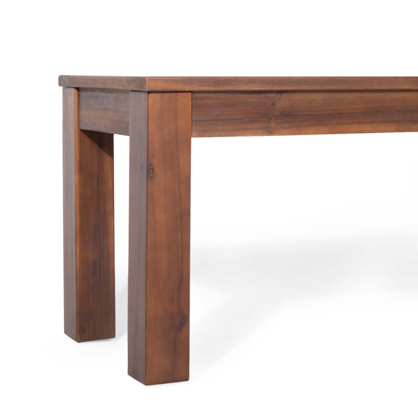 Gdf Studio Ebany Outdoor Acacia Wood Dining Bench Set Of 2 Dark Brown
