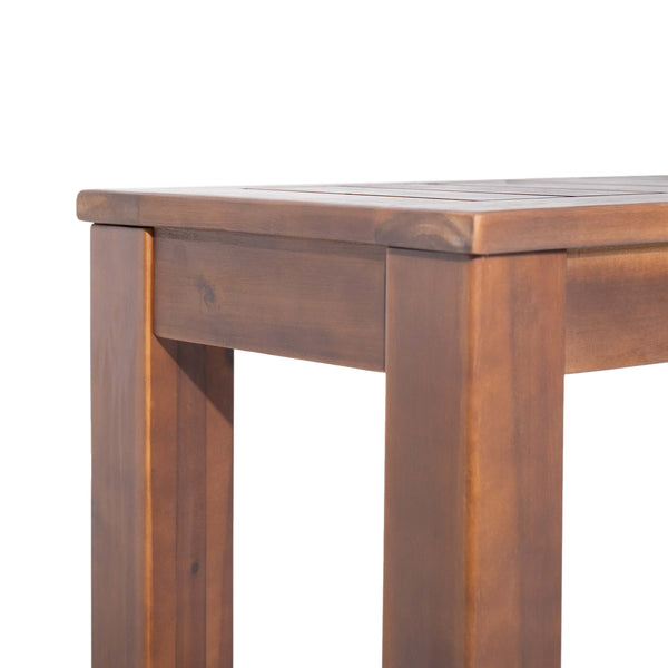 Gdf Studio Ebany Outdoor Acacia Wood Dining Bench Set Of 2 Dark Brown