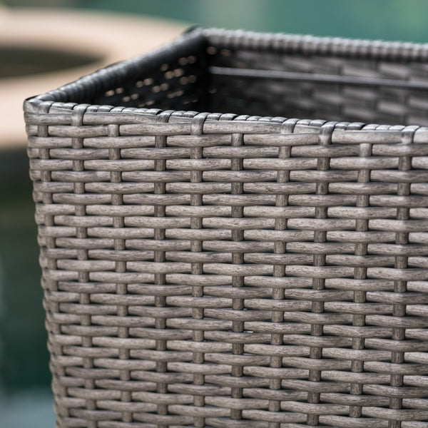 Gdf Studio Eden Outdoor Wicker Flower Pots (Set Of 2)