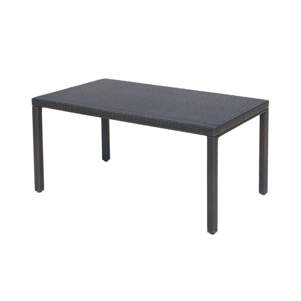 gdf studio Edene Outdoor Multibrown Wicker Rectangular Dining Table