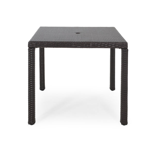 Gdf Studio Edene Outdoor Multibrown Wicker Square Dining Table