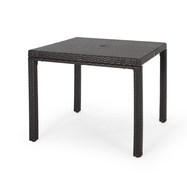 gdf studio Edene Outdoor Multibrown Wicker Square Dining Table