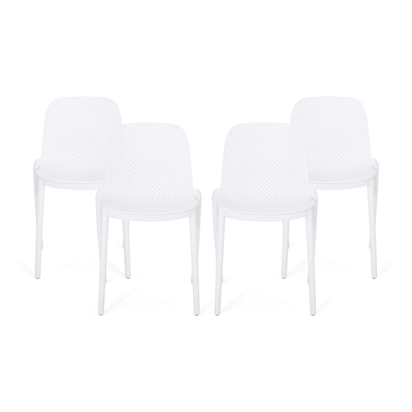 Gdf Studio Edenton Outdoor Modern Stacking Dining Chair (Set Of 4)