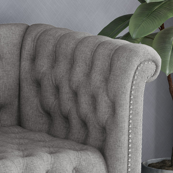 Gdf Studio Edgar Button Tufted Rolled Back Upholstered Sofa