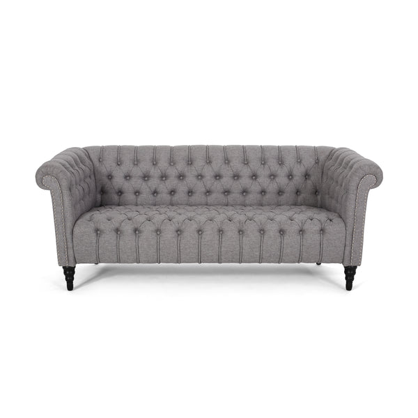 gdf studio Edgar Button Tufted Rolled Back Upholstered Sofa