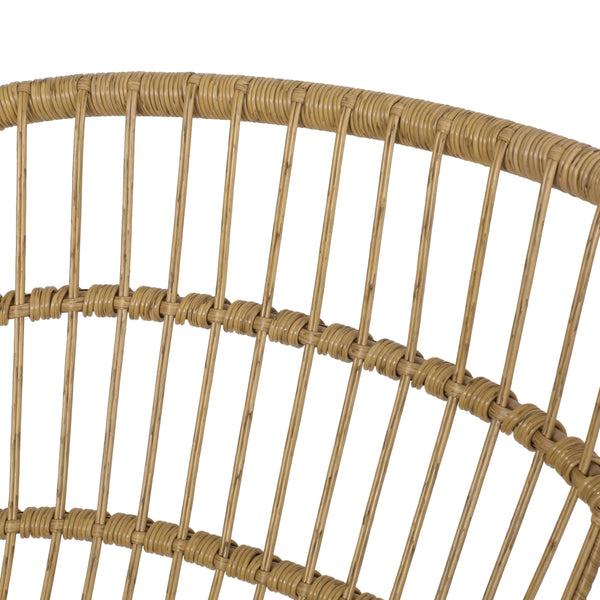 Gdf Studio Edson Outdoor Wicker Dining Chairs With Cushion Set Of 2 Light Brown Beige And Black