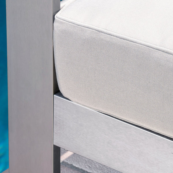 Gdf Studio Edward Coral Outdoor Aluminum 5 Seater Sectional Sofa Set