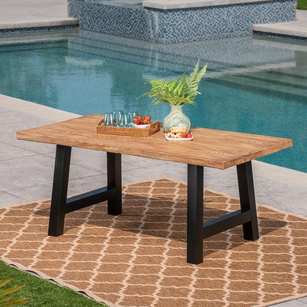 Gdf Studio Edward Outdoor Light Weight Concrete Dining Table