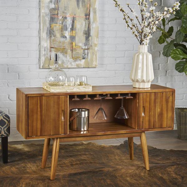 Gdf Studio Edye Mid Century Modern Wine Rack Bar Cabinet