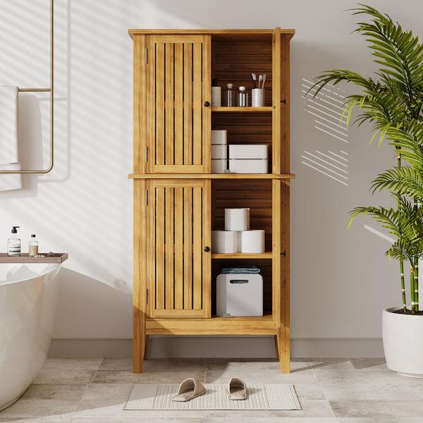 Gdf Studio Eirion Outdoor Patio Storage Cabinet Acacia Wood