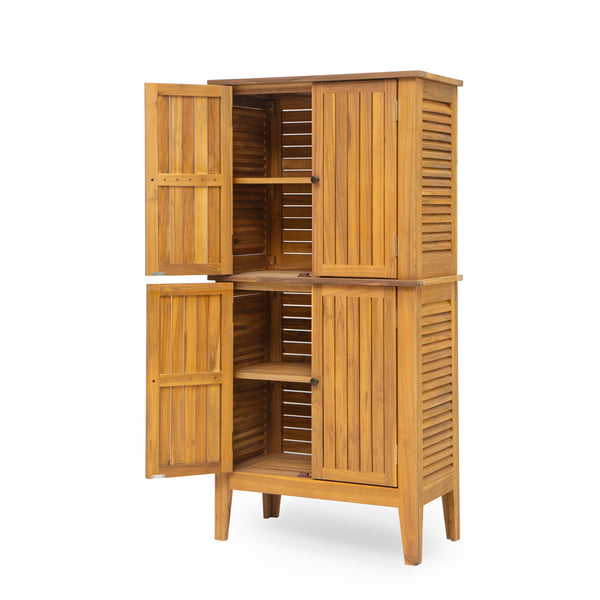Gdf Studio Eirion Outdoor Patio Storage Cabinet Acacia Wood