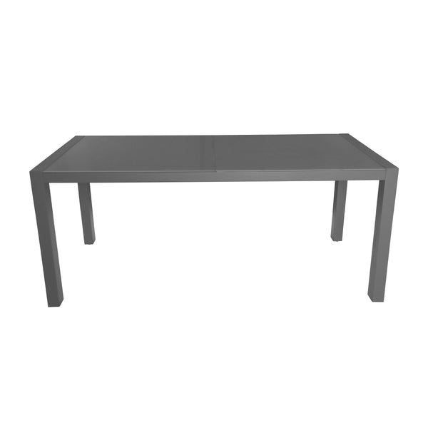 Gdf Studio Eli Outdoor Tempered Glass Dining Table With Aluminum Frame