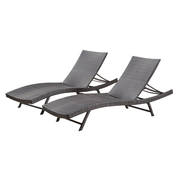 Gdf Studio Eliana Outdoor Brown Wicker Adjustable Chaise Lounge Chair