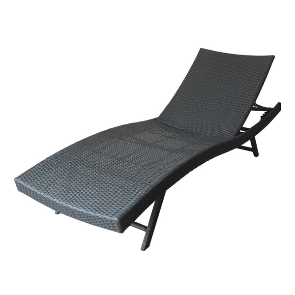 Gdf Studio Eliana Outdoor Gray Wicker Chaise Lounge