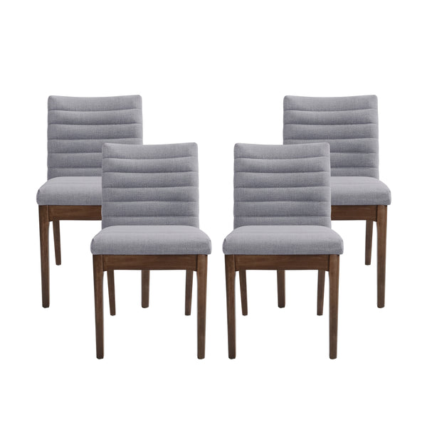 Gdf Studio Elisson Mid Century Modern Channel Stitch Dining Chairs Set Of 4