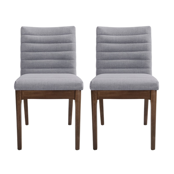 Gdf Studio Elisson Mid Century Modern Channel Stitch Dining Chairs Set Of 2