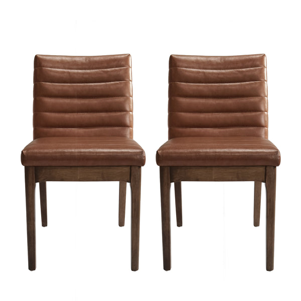 gdf studio Elisson Mid Century Modern Channel Stitch Dining Chairs Set of 2