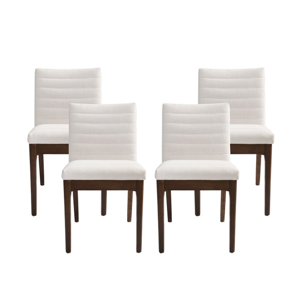 gdf studio Elisson Mid Century Modern Channel Stitch Dining Chairs Set of 4