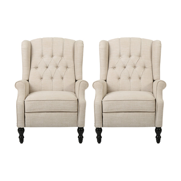 Gdf Studio Elizabeth Contemporary Tufted Fabric Recliner (Set Of 2)