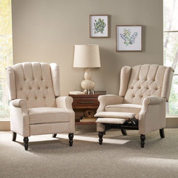 Gdf Studio Elizabeth Contemporary Tufted Fabric Recliner (Set Of 2)