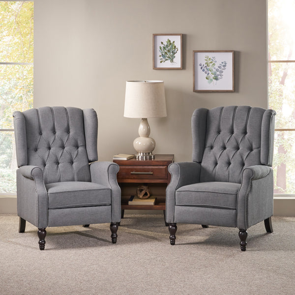 gdf studio Elizabeth Contemporary Tufted Fabric Recliner (Set of 2)