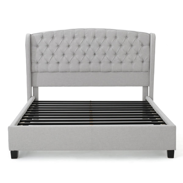 gdf studio Elizabeth Fully-Upholstered King-Size Platform Bed Frame Low-Profile Contemporary