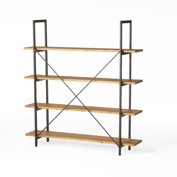 gdf studio Elizabeth Industrial 4 Shelf Firwood Bookcase