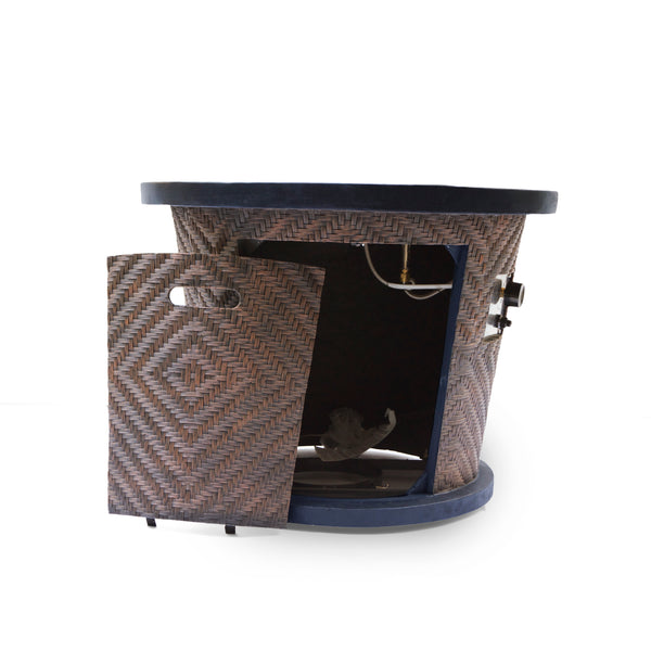 Gdf Studio Elizabeth Outdoor 32" Circular Light Weight Concrete Fire Pit - 40 000 BTU