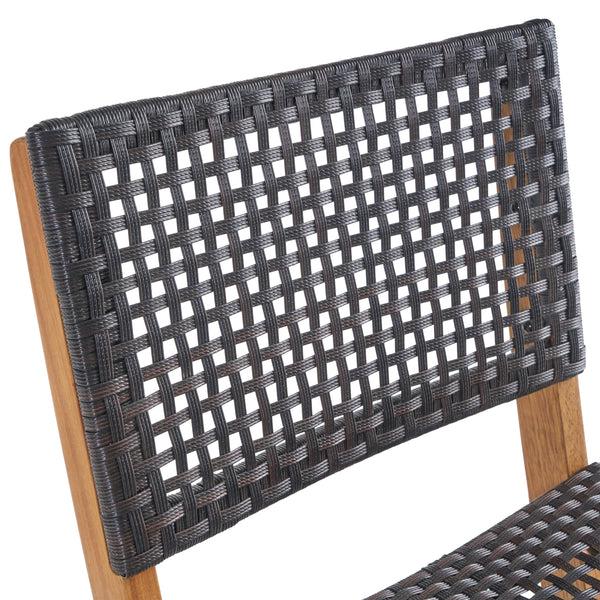 Gdf Studio Elizabeth Outdoor 45" Rectangular 5 Piece Wood And Wicker Bar Height Set