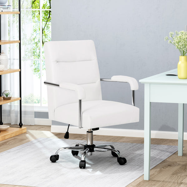 Gdf Studio Elke Modern Channel Stitched Swivel Office Lift Chair