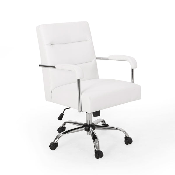 Gdf Studio Elke Modern Channel Stitched Swivel Office Lift Chair