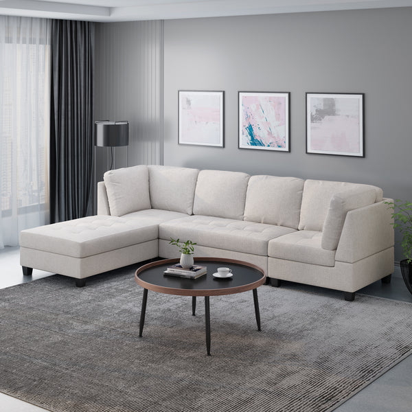 gdf studio Ellawyn Contemporary 4 Seater Fabric Sectional