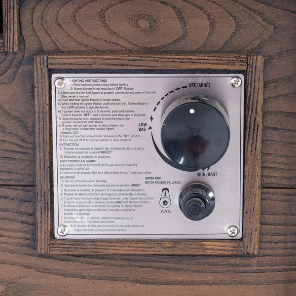 Gdf Studio Ellesmere Outdoor Wood Patterned Square Gas Fire Pit