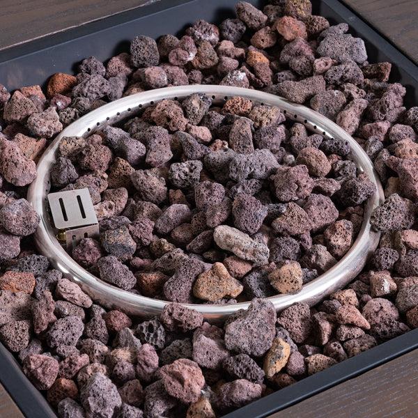 Gdf Studio Ellesmere Outdoor Wood Patterned Square Gas Fire Pit