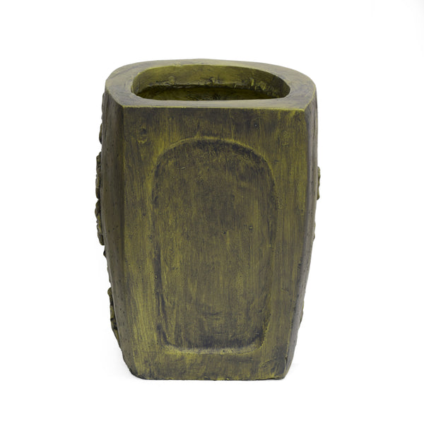 Gdf Studio Elliott Outdoor Green Man Tiki Urn Antique Green Finish