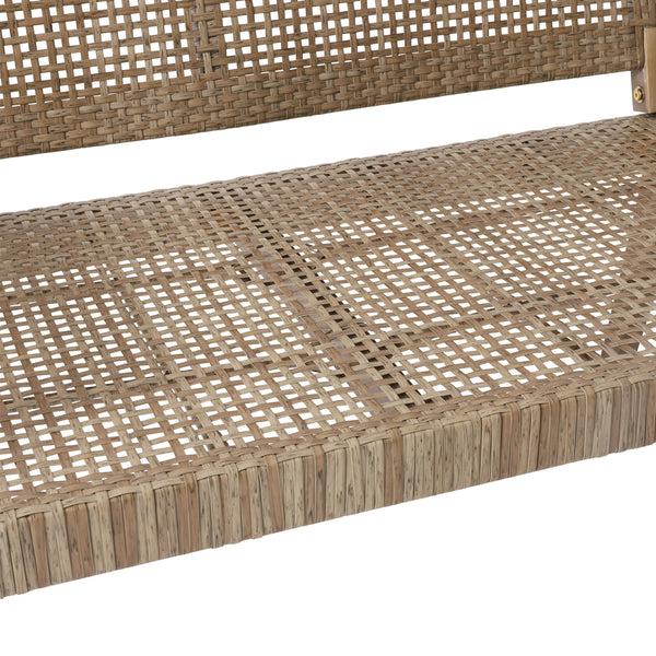 Gdf Studio Elmcrest Outdoor Wicker And Acacia Wood 4 Seater Chat Set Light Multibrown And Light Brown