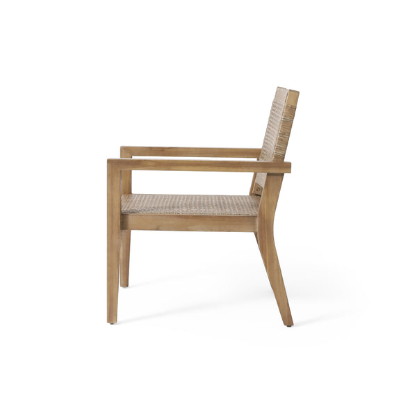 Gdf Studio Elmcrest Outdoor Wicker And Acacia Wood Club Chairs Set Of 2 Light Multibrown And Light Brown