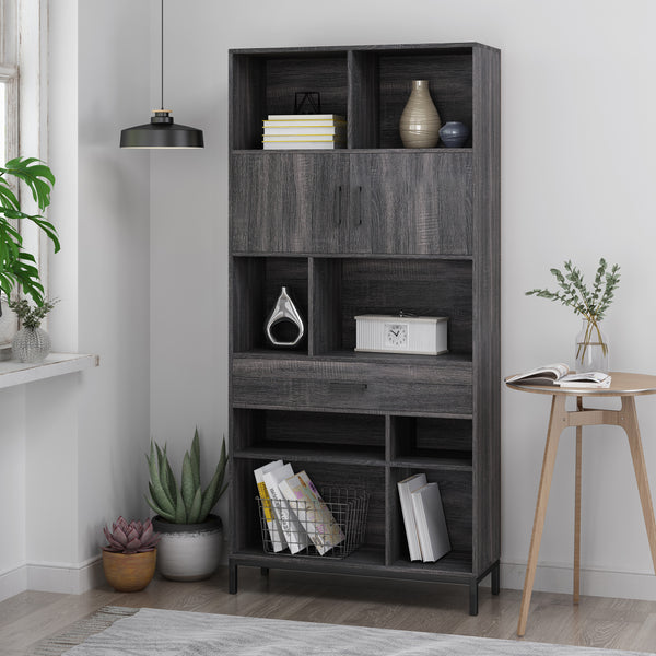 Gdf Studio Elon Bookcase With Storage Cabinet & Drawer