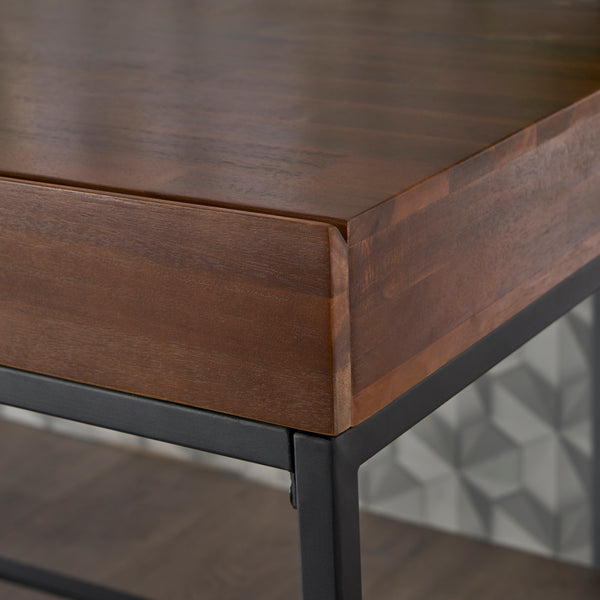 Gdf Studio Elrod Industrial Dark Oak Acacia Wood Storage Side Table And Desk Set