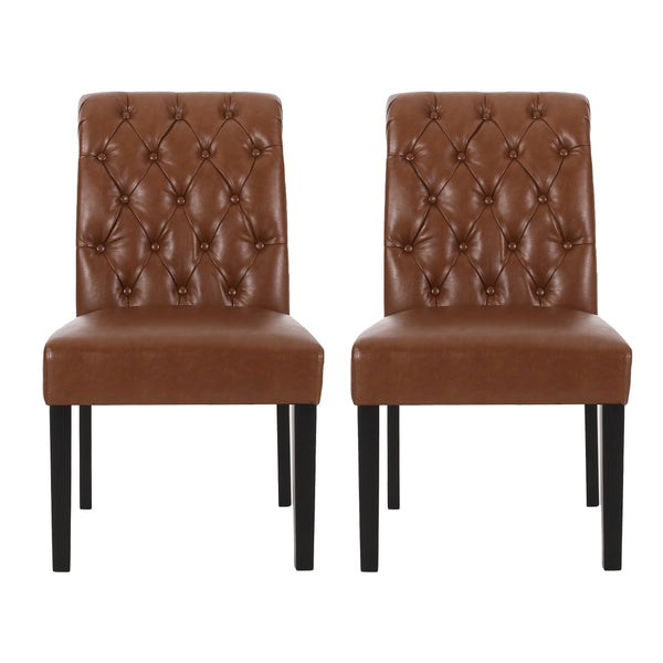 Gdf Studio Emerson Contemporary Tufted Rolltop Dining Chairs Set Of 2