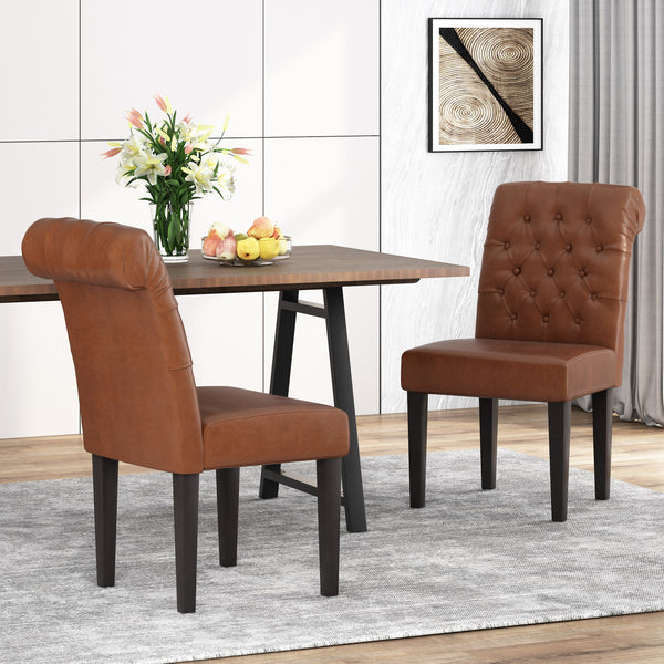 Gdf Studio Emerson Contemporary Tufted Rolltop Dining Chairs Set Of 2