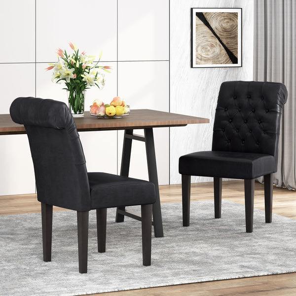 gdf studio Emerson Contemporary Tufted Rolltop Dining Chairs Set of 2