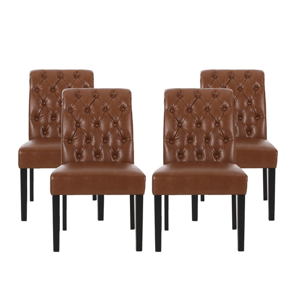 Gdf Studio Emerson Contemporary Tufted Rolltop Dining Chairs Set Of 4